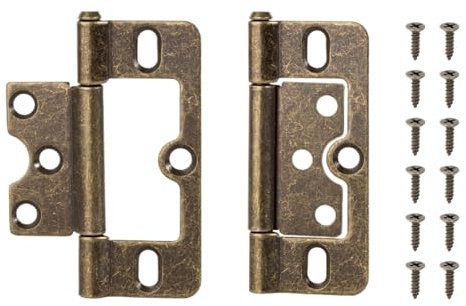 FJOADNVM Paumelles De Porte Charnières 2 pièces for Portes métalliques, Portes d'armoires, fenêtres, boîtes en Bois, charnières Plates, Accessoires de quincaillerie for Meubles de Maison(Bronze 2pcs)