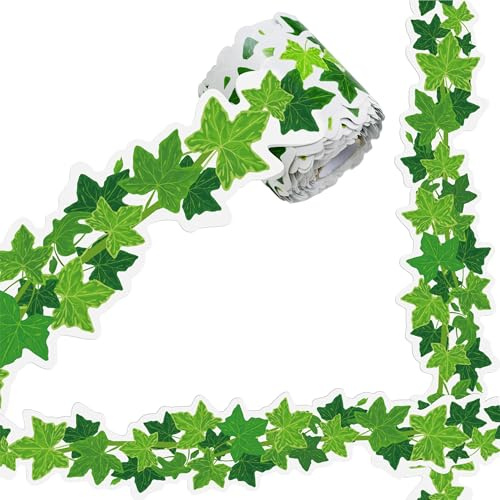 60ft Ivy Leaf Borders, Scalloped Green Trim, Natural Decor for Classroom, School & Office