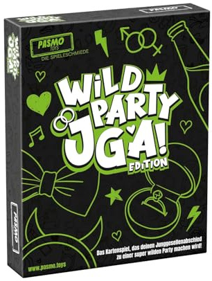 CRAZE Magic Slime Pasmo Wild Party JGA Spiele Frauen & Männer - Lustiges Trinkspiel, Kartenspiele für Erwachsene mit 55 Karten - für Party, Junggesellenabschied, Festival, Schwarz