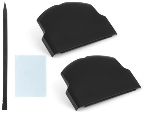 RongZy 2 Pièces Coques Arrière pour Sony PSP 2000 2001 3000 3001 Vitre Arrière Batterie Couvercle Remplacement pour PSP 2000 2001 3000 3001Cache Batterie Remplacement(Noir)