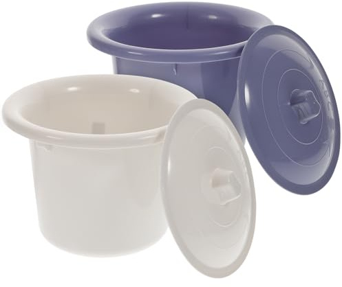Ciieeo Lot de 2 Bassins pour Garçon et Filles avec Couvercle Urinoirs Portables Épaissis en Plastique Pot à Urine Pratique pour Maison et Nuit Usage Domestique et Couleur Aléatoire