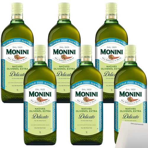 usy Bundle für Monini Delicato Natives Olivenöl Extra VPE (6x1l Flasche) + usy Block