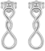 Suzan Gold® 925 Sterling Silber Ohrringe Damen Unendlichkeitsknoten Ohrstecker elegant minimalistisch nickelfrei Geschenk Infinity Knot Earrings hochwertig