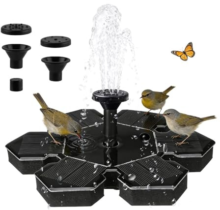 Fontaine Solaire | Aménagement Paysager sans Fil À Énergie Solaire,Pompe de Fontaine à Eau pour Bain d'oiseaux | Arrière-Cour Cour Parc Piscine Maison De Vacances