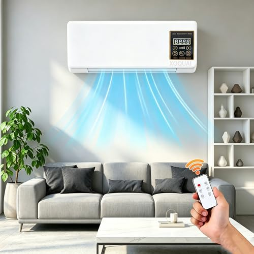 Aria condizionata,Clim Portatile,Clim Con Telecomando,Condizionatore a Parete Reversibile Split,Condizionatore Senza Unità Esterne,Ventilatore Di Raffreddamento Per Cucina,Camera da letto (Bianco-1)