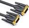 deleyCON 10m VGA Kabel 15-polig - S-VGA Monitorkabel D-Sub-Stecker 1080p Full HD 3-fach geschirmt Knickschutz vergoldete Kontakte - Schwarz
