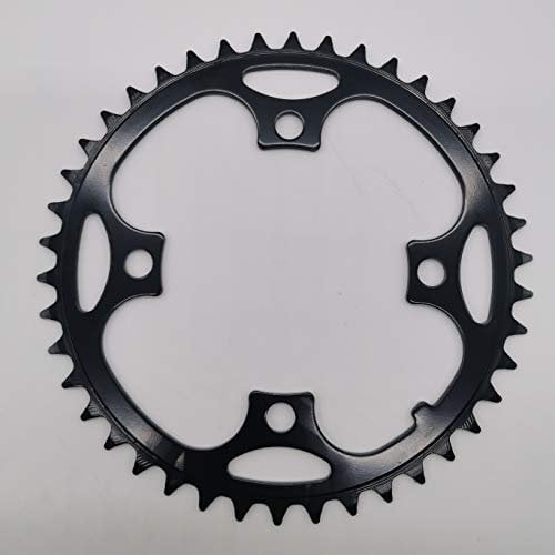 Unbekannt Kettenblatt 38/42/44/46 Zähne 4-Arm MTB Chainring 104 mm Lochkreis Stahl Schwarz (42 Zähne)