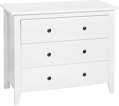 Beliani Kommode im skandinavischem Stil 3 Schubladen weiß Torrance