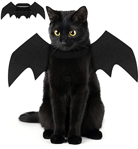 Crewell Fledermaus Kostüm für Katzen & Hunde, Schwarz, Filz, Größe 36 cm, Halloween