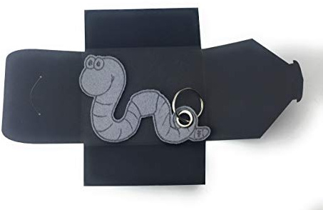 filzschneider Filz-Schlüsselanhänger Regenwurm (Grau) als Geschenk - made in germany