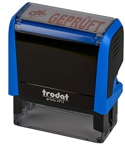 Trodat Printy 4913 himmelblau GEPRÜFT MIT OK ROT