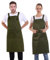 BIGHAS H-Stil Schürze mit Tasche für Damen und Herren, verstellbar, große Größe, bequem, Küche, Zuhause, Kochen, 12 Farben (Bronze Green)