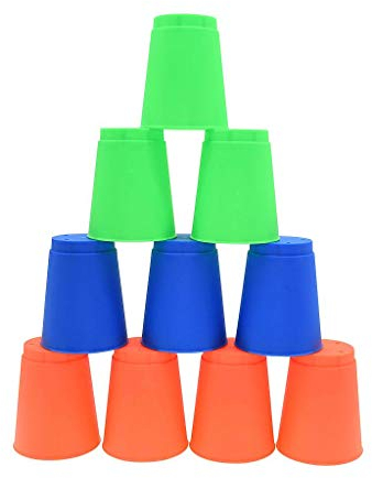 Pre-Sport Unisex-Youth Stacking Cups (Pack of 12), Blue/Green/Orange