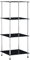 vidaXL Regal mit 4 Ablagen Vitrine Glas Glasregal Dekoregal Sammlervitrine Standregal Glasvitrine Bücherregal Vitrinenschrank Schwarz 40x40x100 cm Hartglas