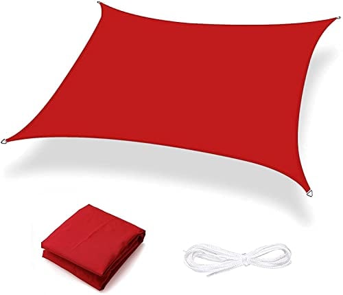 Lingle888 Sonnensegel Sonnenschutz Sonnendach Wasserdicht 98% UV-Schutz Balkon Viereck Rechteck Quadrat Winddicht 8Tage Transport 420D 10Farbe 25Größe (1.5x1.5, Rot)
