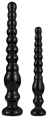 Anal Beads Kugel Sex Kugeln Analperlen Butt Plug Kit [Neue Artikel] Mit 10 Stufen Der Pull Perlen, Anal Expansion Ausbildung Spielzeug Mit Starkem Saugnapf Für Paare Anfänger (Zwei Größen),Schwarz,KIT