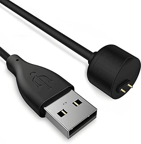 CABLEPELADO Cable USB Carga y sincronización | Compatible con Xiaomi Mi Band 5 - Mi band 6 - Mi band 7 | Cargador Xiaomi Mi Band 5/6/7 | Cable reemplazo Xiaomi Mi Band 5/6/7 | Longitud 30 cm | Negro
