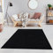 Fashion4Home Teppich Wohnzimmer – Einfarbig, Uni Teppich fürs Kinderzimmer, Schlafzimmer, Arbeitszimmer, Büro, Flur und Küche - Kurzflor, Anthrazit-Schwarz, Größe: 120x170 cm