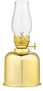 amanigo Spiegelkerosenlampe Laterne - 7.28 in Glasöl Tischleuchten for Home Beleuchtung Dekoration (Color : Gold)