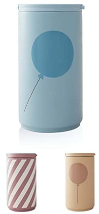 Design Letters KIDS auslaufsicherer Thermobecher blau | 350 ml Kinderkaffeebecher aus Edelstahl mit einzigartiger Öffnungs-/Schließfunktion | Kaffeebecher to go | BPA- und BPS-frei