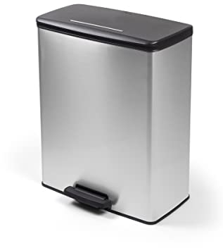 Curver Deco Bin Pedal Bin - 65L - Rectangular - grey metallic - Recycled Plastic