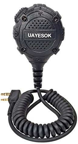 UAYESOK Funkgerät Schultermikrofon Walkeie Talkie 2 Pin Handlautsprecher Mikrofon für Kenwood TK-3501 TK-3701 Baofeng UV-5R BF-888S WOUXUN eSynic RT24 RT27 2 Wege Radio Zubehör