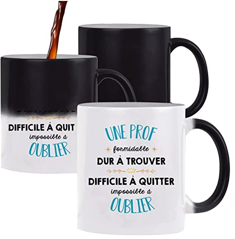 Planetee Mug magique une Formidable Prof | Idée Tasse Cadeau Travail Boulot Métier Départ Retraite Collègue