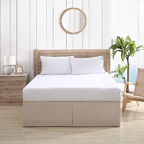 Tommy Bahama Cache-sommier sur Mesure en Coton uni, décoration d'intérieur, King Size, Beige
