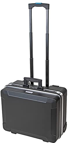 Werkzeugkoffer leer mit Teleskopgriff und zwei Rollen Schwarz 513 x 258 x 435 mm 30 Tragkraft