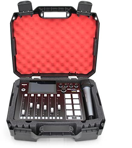 CASEMATIX Hard Case Compatible With Rode Rodecaster Pro 2 Podcast Mixer , Podcaster Wireless Microphones and Adapters - Impact Resistant Exterior With Shock Absorbing Custom Foam