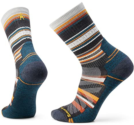 Smartwool Unisex Hike Light Cushion Panorama Crew Socken, Charcoal, L