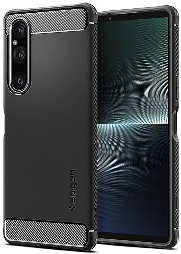 Spigen Rugged Armor Hülle Kompatibel mit Sony Xperia 1 V -Schwarz