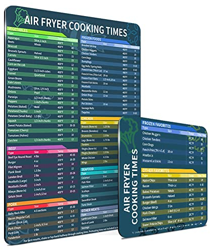 ZAYRAY 2 STK. AirFryer-Spickzettel AirFryer-Zubehör Kochzeit Kurzanleitung für Leckere Speisen