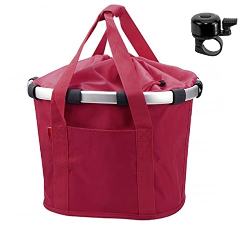 Rixen & Kaul Fahrrad - Lenkertasche Vorderradkorb BIKEBASKET rot inkl. Fahrradklingel