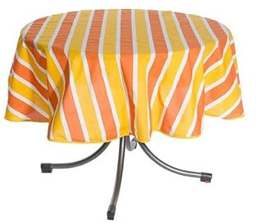 20481-4 Tischdecke 160 cm rund orange-gelb-weiß Sun Garden
