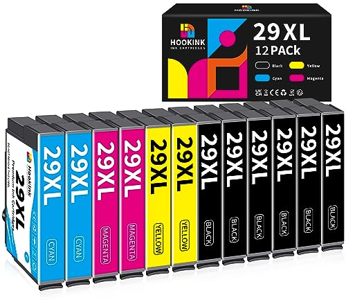Hookink Multipack 29XL Druckerpatronen Kompatibel für Epson 29 XL Patronen für Expression Home XP-342 XP-332 XP-442 XP-245 XP-352 XP-345 XP-445 XP-235 XP-455 XP-435 XP-432 XP-335 (12er-Pack)