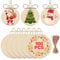 changshengda 100 Pcs Wooden Christmas Decorations - DIY Natural Wood Slices with 100 Pieces Strings for New Year Christmas Tree Holiday Ornaments