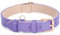 Leather Dog Collar Adjustable Soft Leather Padded Collar Heavy Duty for Small Medium Large Size Dogs with Alloy Buckle(Purple,S)