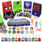 134Pcs Superhelden Party Mitgebsel Kindergeburtstag, Avengers Party Gastgeschenke Kinder mit Geschenktüten Schnapparmband Masken Wandkletterer Blasdrache Schlüsselanhänger Aufkleber für Junge Mädchen