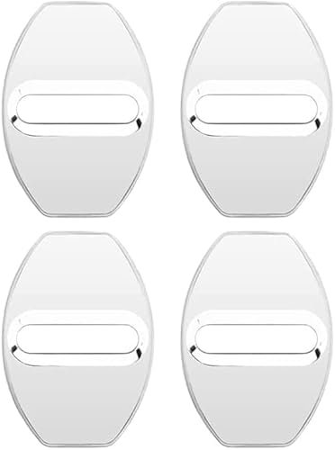 TENREV 4PCS Copertura Serratura Portiera Dell'Auto per Smart Elf 2021 2022 Models, Acciaio Inossidabile Tappo Adesivo Interni Accessori,D-White
