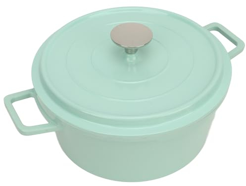 Marmite émaillée avec Couvercle, Marmite de Grande capacité en Alliage D'aluminium en Céramique Antiadhésive, Faitout en Fonte émaillée, Cocotte Polyvalente pour Ragoût de Soupe,