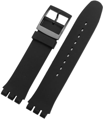 Vintage Time Watches | Watch Strap 12mm Black Silicone (14mm) fits Swatch Compatible Rubber Replacement Band