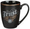 Christian Art Gifts Inspirational Ceramic Coffee & Tea Mug for Men & Women: Trust in the Lord Encouraging Bible Verse Proverb, Sturdy Lead & Cadmium-free Non-toxic Drinkware, Matte Black & Gold, 12 oz