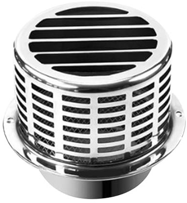 Edelstahl Lüftungsgitter, Eingebautes Insektenschutzgitter Abdeckung Dunstabzug Außen Wandanschluß Abluft Edelstahl Abluftgitter Abluft Zuluft Metall Gitter für Lüftungsrohr (150mm 304 Column Hood)