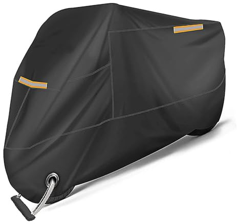 QPDDFG Housse de Moto pour Harley Davidson Softail Breakout 2013-2024, Extérieure Housse Moto Bache Moto, Extérieure Anti-Poussière Impermeable Vent UV Housse Protection pour Moto,B Black