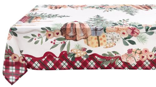BLANC MARICLO Tovaglia Natalizia dolcetti La Patisserie 160 x 240 cm Colore : Mix