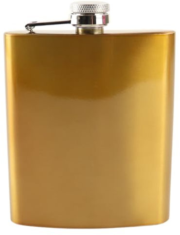 HIXA Heuflasche - Flacon - Feldflasche - Edelstahl - Trinkflasche - Platfink - 200ml - Gold