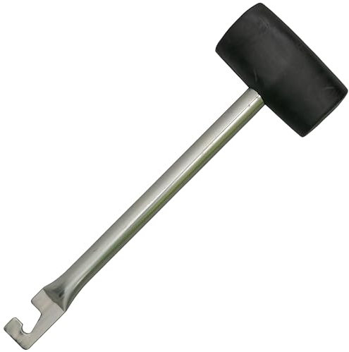 Rubber Mallet with Metal Handle & Hook – Durable Non-Marring Head for Wood, Tent Stakes, Camping, DIY & Construction – Heavy-Duty, Versatile Tool with Peg Remover