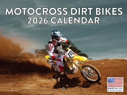 Motocross Dirt Bike Kalender 2026 Dirtbike Motorrad Monatlicher Wandkalender 12 Monate | Hergestellt in den USA