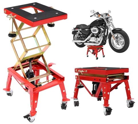 WindWilder Hydraulischer Motorradheber bis 160kg/350lbs Tragfähigkeit, Heavy Duty Hydraulic Motorcycle Lift mit Räder, 30.5-80cm Höhenverstellbar
